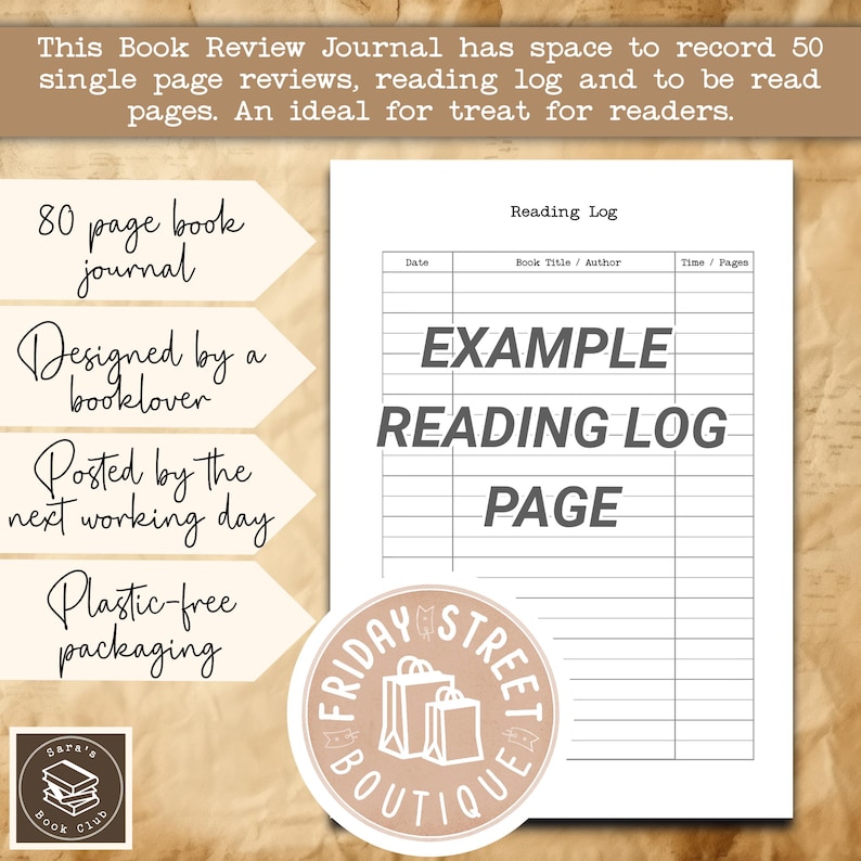 Lese Tagebuch, Buchkritik Tagebuch mit Notizen, Botanical Cottagecore A5 Softcover, Geschenk für Buchliebhaber, 50 Bewertungen, TBR Tracker, Lesetagebuch Bild 6
