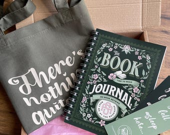 Gift Box for Book Lovers, Reading Journal, Book Tote Bag, Bookmark, Ideal present for reader, Gift Idea for Friend