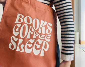 Book Tote Bag for Readers – Reusable Cotton Shopping Bag, Minimalist Print, Gift for Book Lovers & Teachers