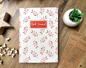 Reading Journal, A5 Softcover Book Review Diary, Reading planner for book lovers, autumnal cover