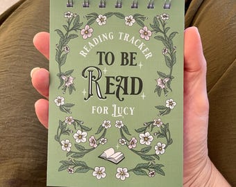 Personalised To Be Read Tracker, A6 Spiral Cottagecore Botanical Reading Log for Book Lovers.