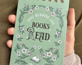 Books Read in 2027 Reading Tracker Notebook, Spiral A6 Cottagecore Journal with Prompted Pages, Hardcover Readers Log