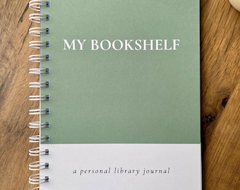 Personal Library Journal, Book Collection Tracker Notebook, Reading Log, Spiral Bound A5 Bookshelf Diary, Author Series Planner, Reader Gift