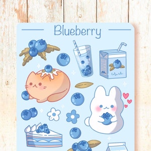 Blueberry sticker sheet - vinyl/matte A6
