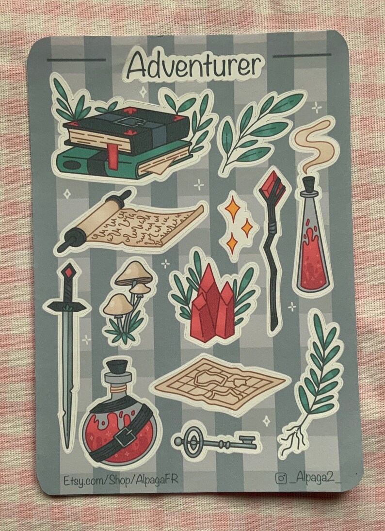 Adventurer Sticker Sheet Vinyl/matte A6 - Etsy