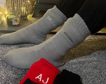 Personalised fluffy bed socks