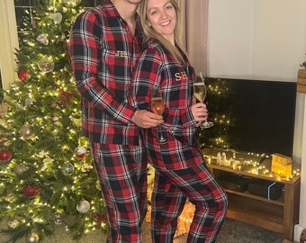 Personalised Christmas Pyjamas for all the family in Tartan