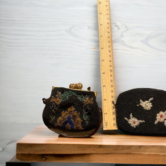 2 Vintage Beaded Coin Purses. Gem