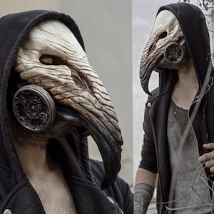 Halloween steampunk plague doctor cos man crow long beak luminous mask men's and women's masks