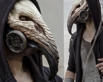 Halloween steampunk plague doctor cos man crow long beak luminous mask men's and women's masks