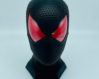 Máscara personalizada de Spider-Man Escarlata Negra con fijación magnética de lentes, con carcasa facial y lentes. Réplica de utilería de película de Spider-Man para usar.