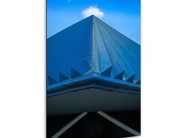 Abstract Blue Architecture Print, Geometric Fine Art Photography, Modern Minimalist Wall Decor, Contemporary Architectural Wall Art