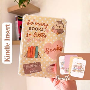 Cozy Pastell Kindle Insert Bundle – 5 Kindle Einlagen & 2 Sticker-Seiten | Druckbare Kindle Einlage Transparent | Digitaler Download