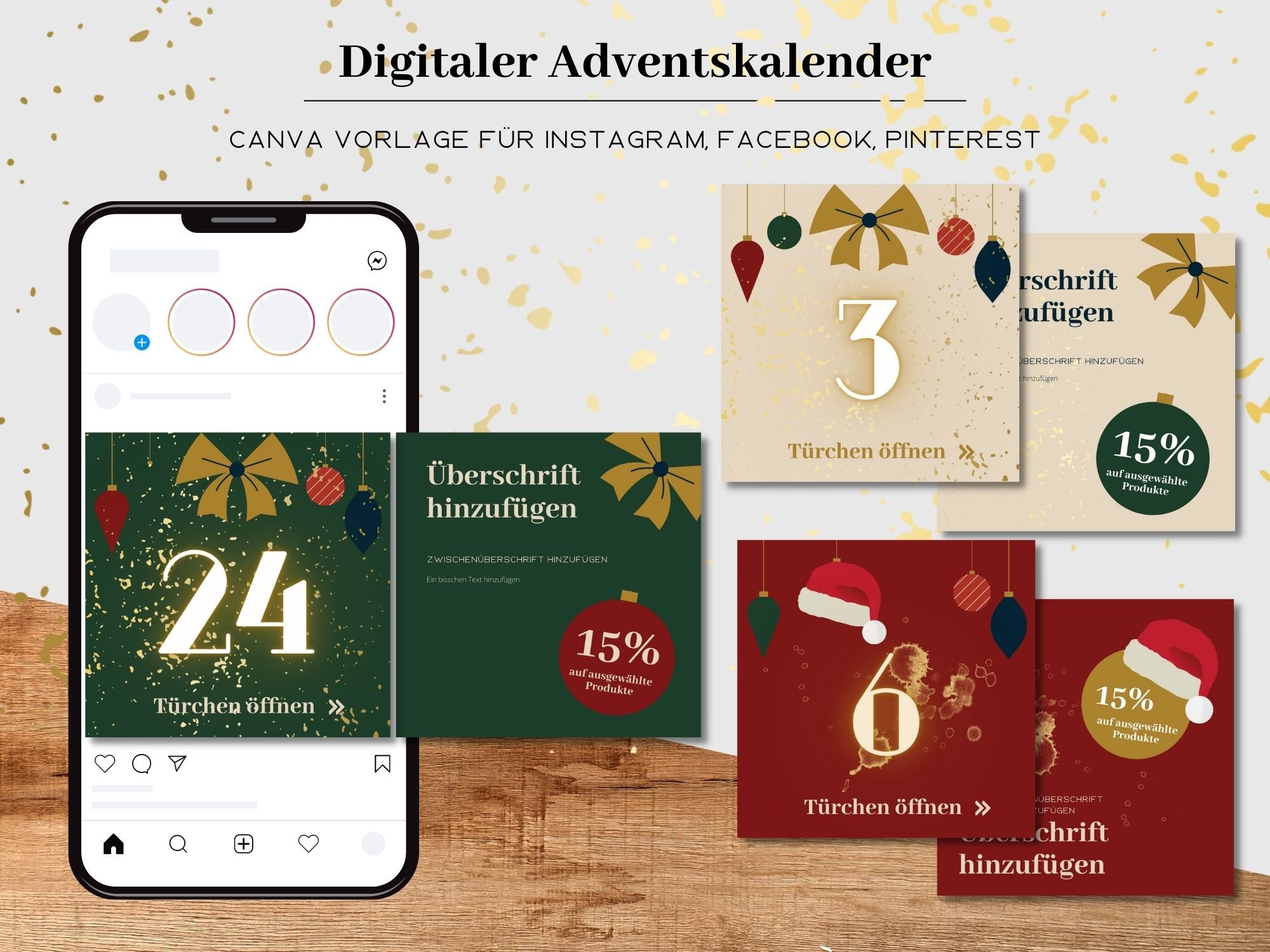 Digital Advent Calendar Instagram Template, Social Media Template Canva for  Instagram, Facebook, Pinterest, Templates Christmas - Etsy