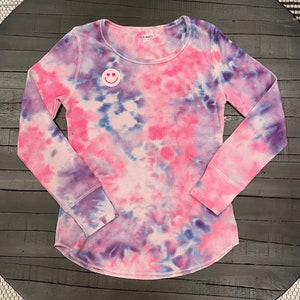 トップス UNUSED tie dye thermal Tie Dye Designs: Reverse Dyeing a Hem Fan Fold (Using Out