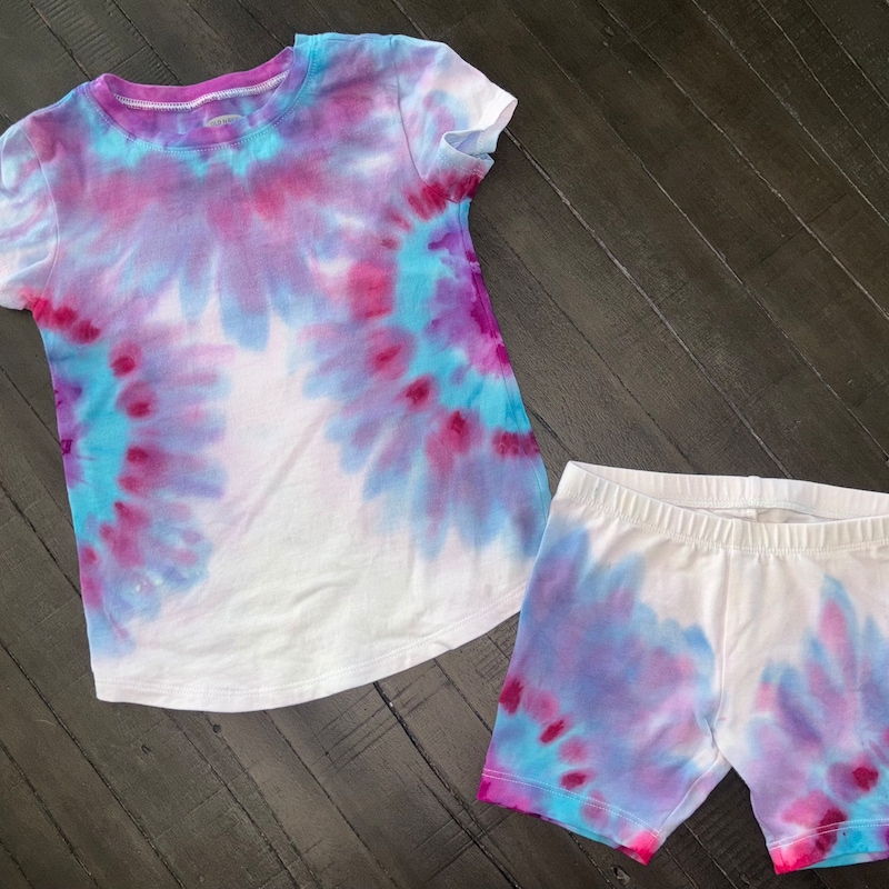 Tie Dye Shorts And T-Shirt Set Turquoise main image 1