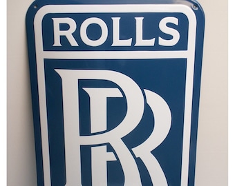 Rare Rolls Royce Porcelain Enamel Dealership Sign: Garage Decor