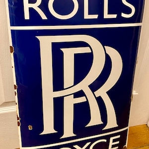 Rolls Royce Metal Main Dealer Advertising Wall Sign Garage Display RR Motors Automobile Automotive Auto Classic Car Sign Antique Art Plaque