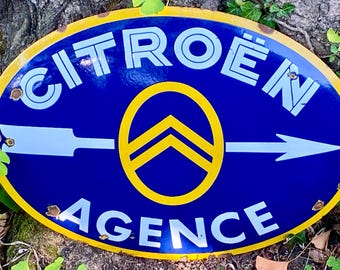 Citroen Agence Enamel Sign: French Automotive Garage Art