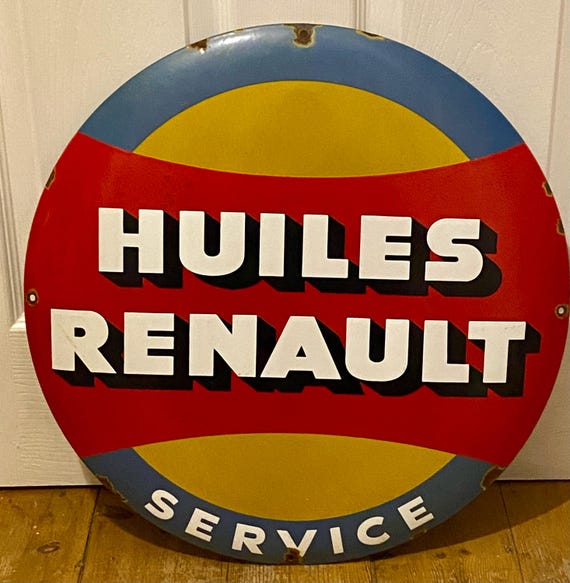 Plaque émaillée régie Renault - Une touche d'élégance française