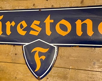 Rare Firestone Tyres Enamel Sign - Mid-century Automobilia - Etsy