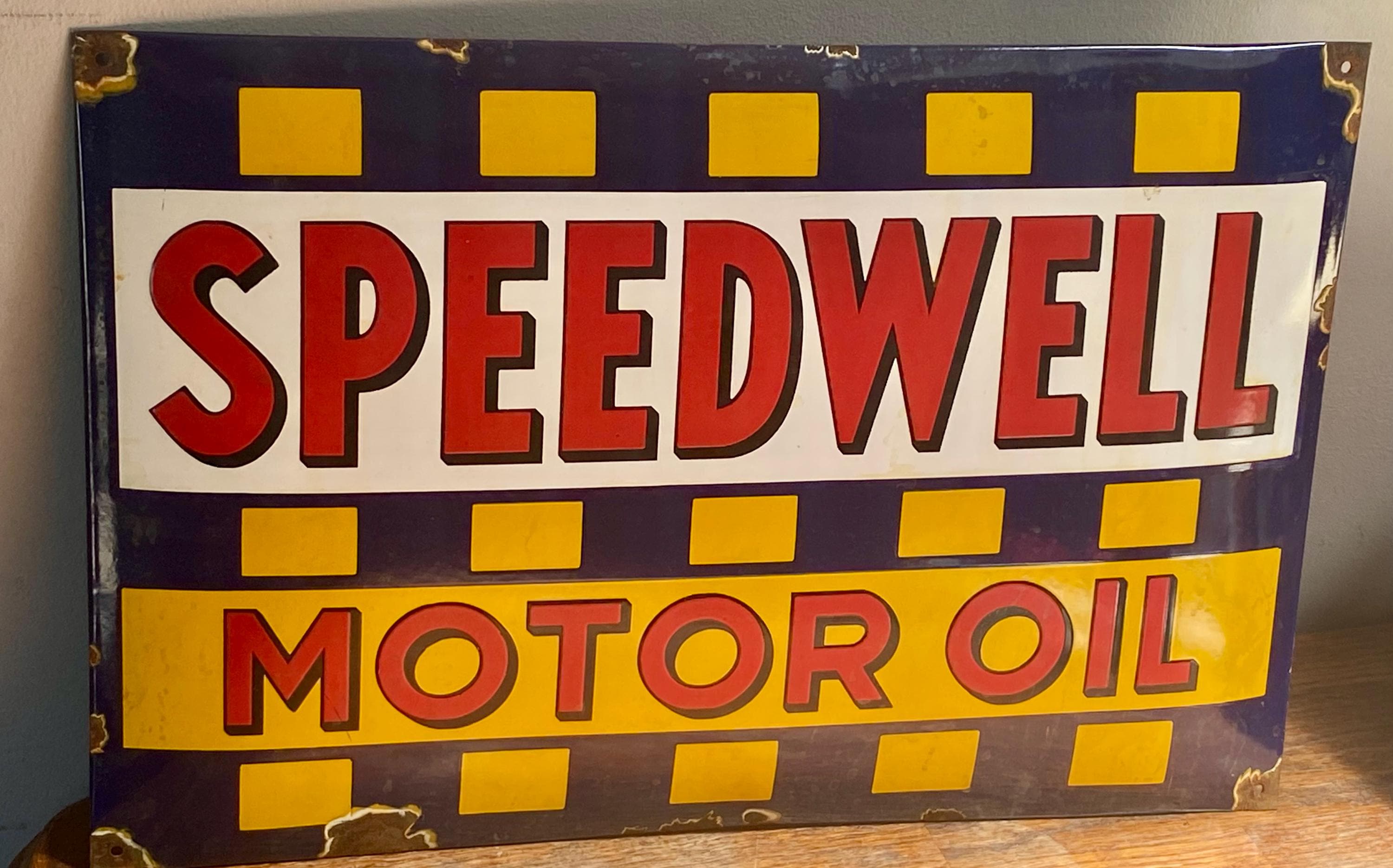 Speedwell Motor Oil Enamel Sign: Vintage Automotive Garage Art - Etsy