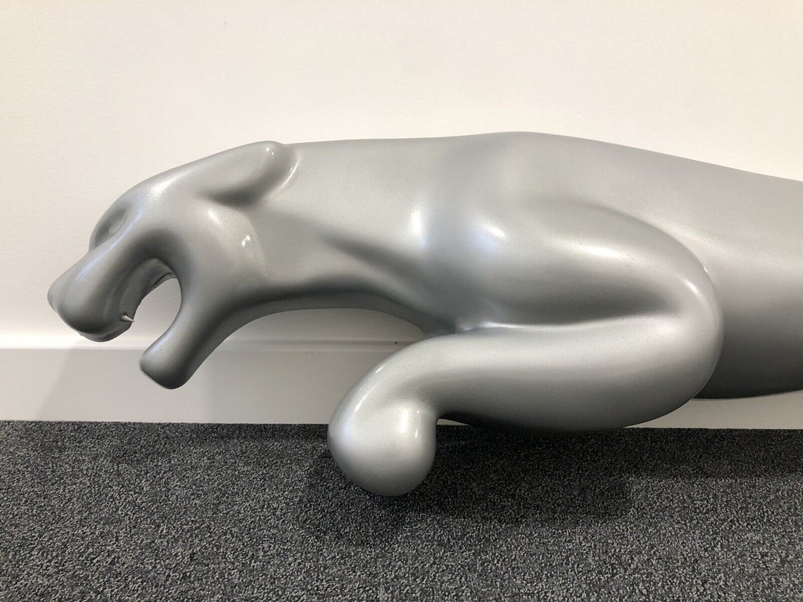 Rare Large Jaguar Dealership Mascot Leaper Wall Sign Garage Advertising