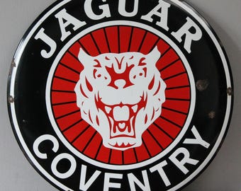 Jaguar Land Rover Dealership Auto Showroom Garage Enamel Metal Advertising Signage Factory Cat Sign F-Type F-Pace E-Type XK120 XK XJR Leaper