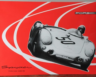 Large Porsche Design Enamel Sign Official Drivers Selection Wall Art Spyder 550