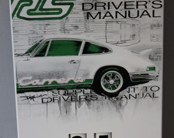 Porsche 911 Carrera RS 2.7 Enamel Perpetual Calendar Limited Edition Drivers Selection Wall Art