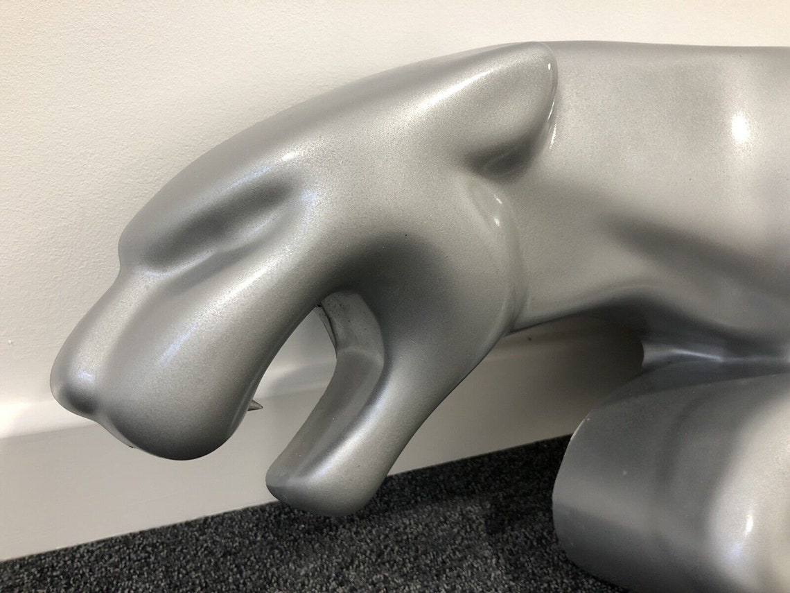 Rare Large Jaguar Dealership Mascot Leaper Wall Sign Garage Advertising