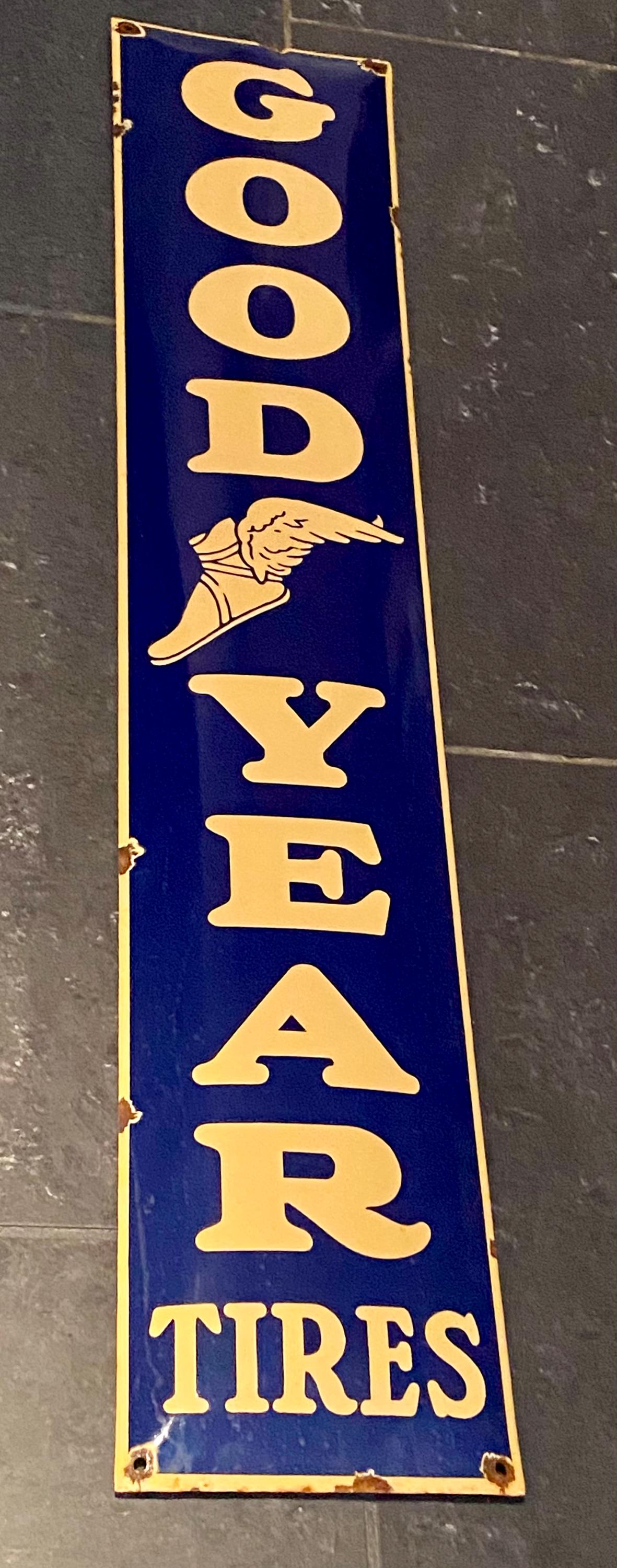 Vintage Goodyear Tires Metal Sign: Large Auto Garage Advertising