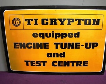 Szyld emaliowany do tuningu silnika TI Crypton – reklama w garażu z lat 70.