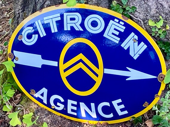 Citroen Agence Enamel Sign: French Automotive Garage Art - Etsy