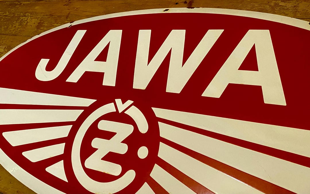 Old Jawa Motorbikes Huge Factory Dealer Metal Sign Adventure Bobber ...