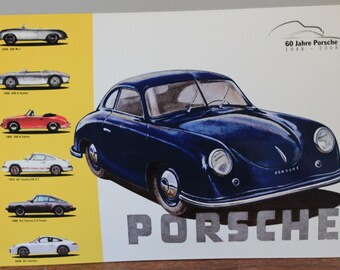 Large Porsche Design Enamel Sign Drivers Selection Metal Wall Art 60 Jahre 1948-2008