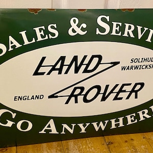 Land Rover Dealership Dealer Enamel Metal Wall Sign Range Rover Garage Workshop 4x4 Defender 110  Discovery Sport Velar Evoque OCTA