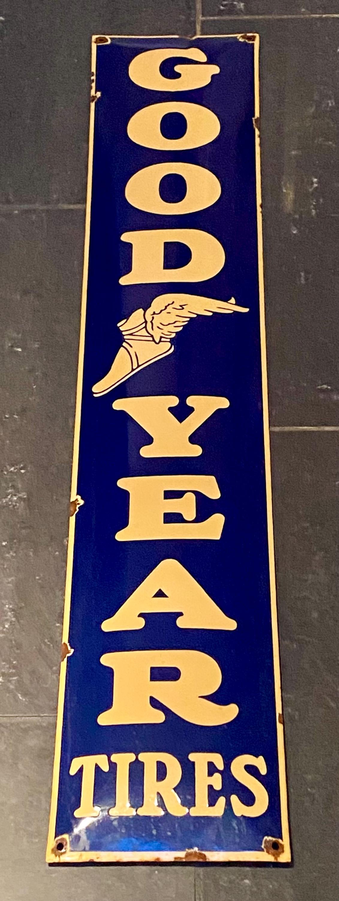 Vintage Goodyear Tires Metal Sign: Large Auto Garage Advertising