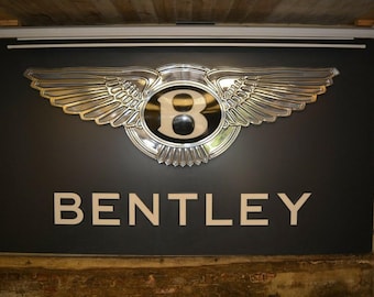 Rare Bentley Dealership Advertising Sign: Garage Wall Decor (295cm x 170cm)