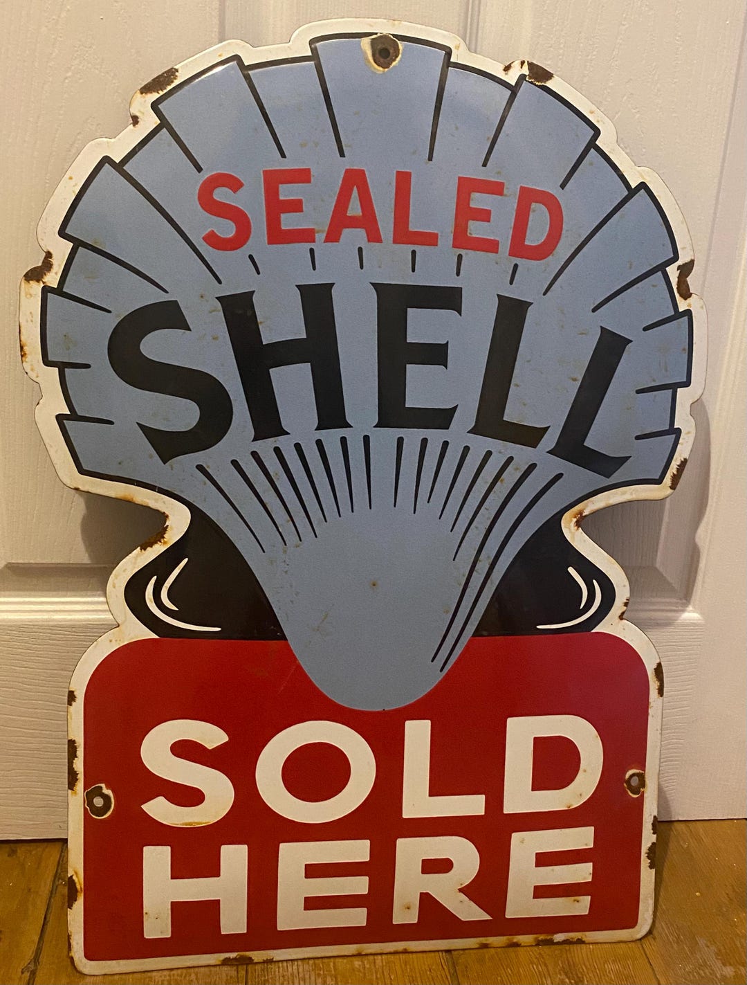 Large Shell Enamel Sign: Vintage Petrol Pump Advertising - Etsy