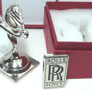 Selten - versilbert Rolls Royce Spirit of Ecstasy Ornament Maskottchen Emblem Statue Präsentation Geschenkbox - 2000 Bentley Motors Oldtimer