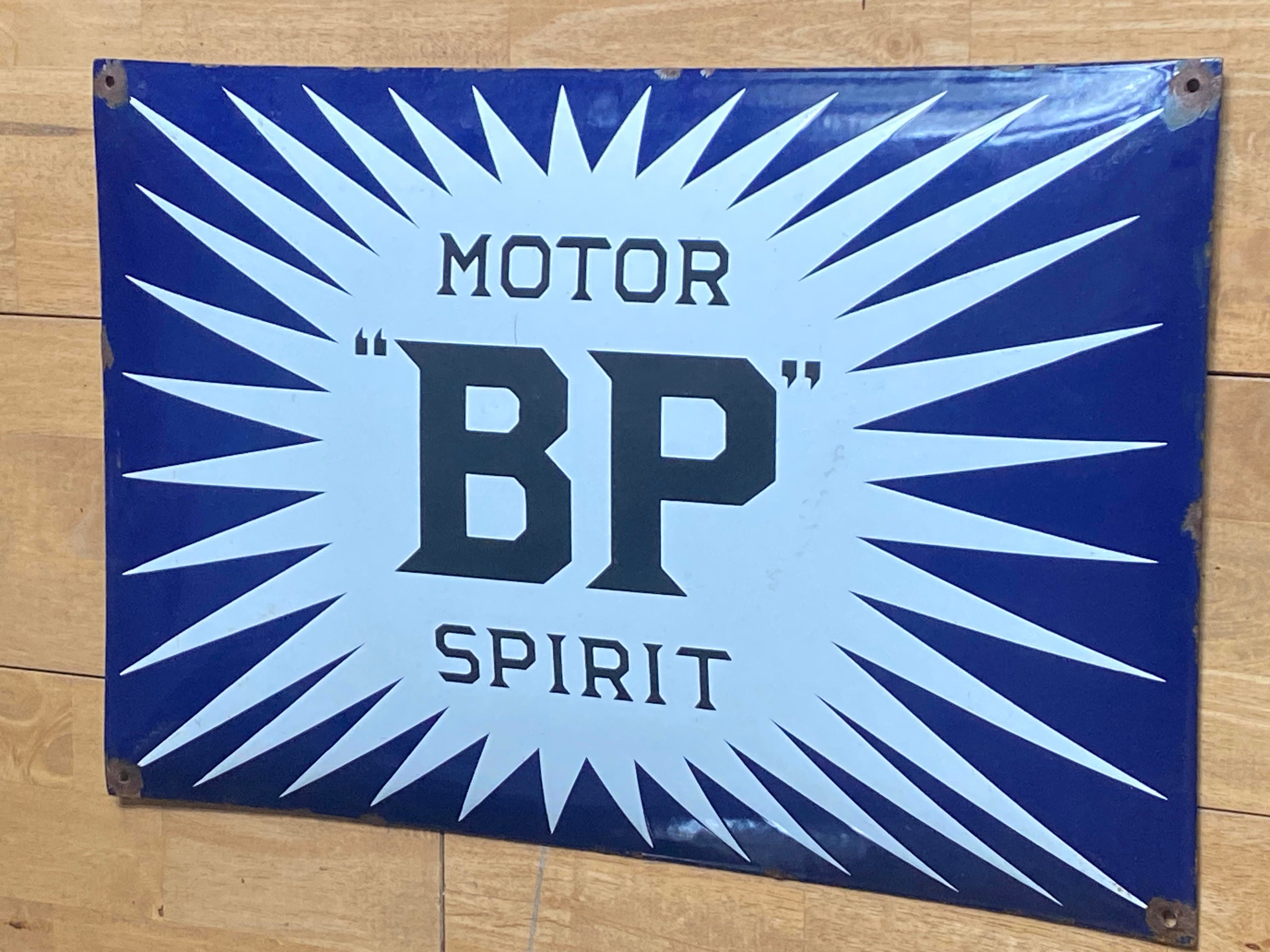 ヴィンテージBPモータースピリットエナメル看板：ブリティッシュ 