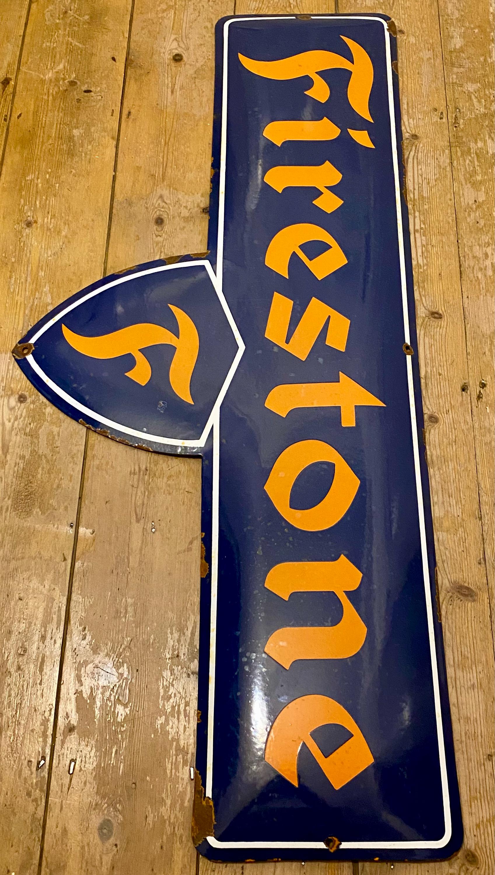 Rare Firestone Tyres Enamel Sign - Mid-century Automobilia - Etsy