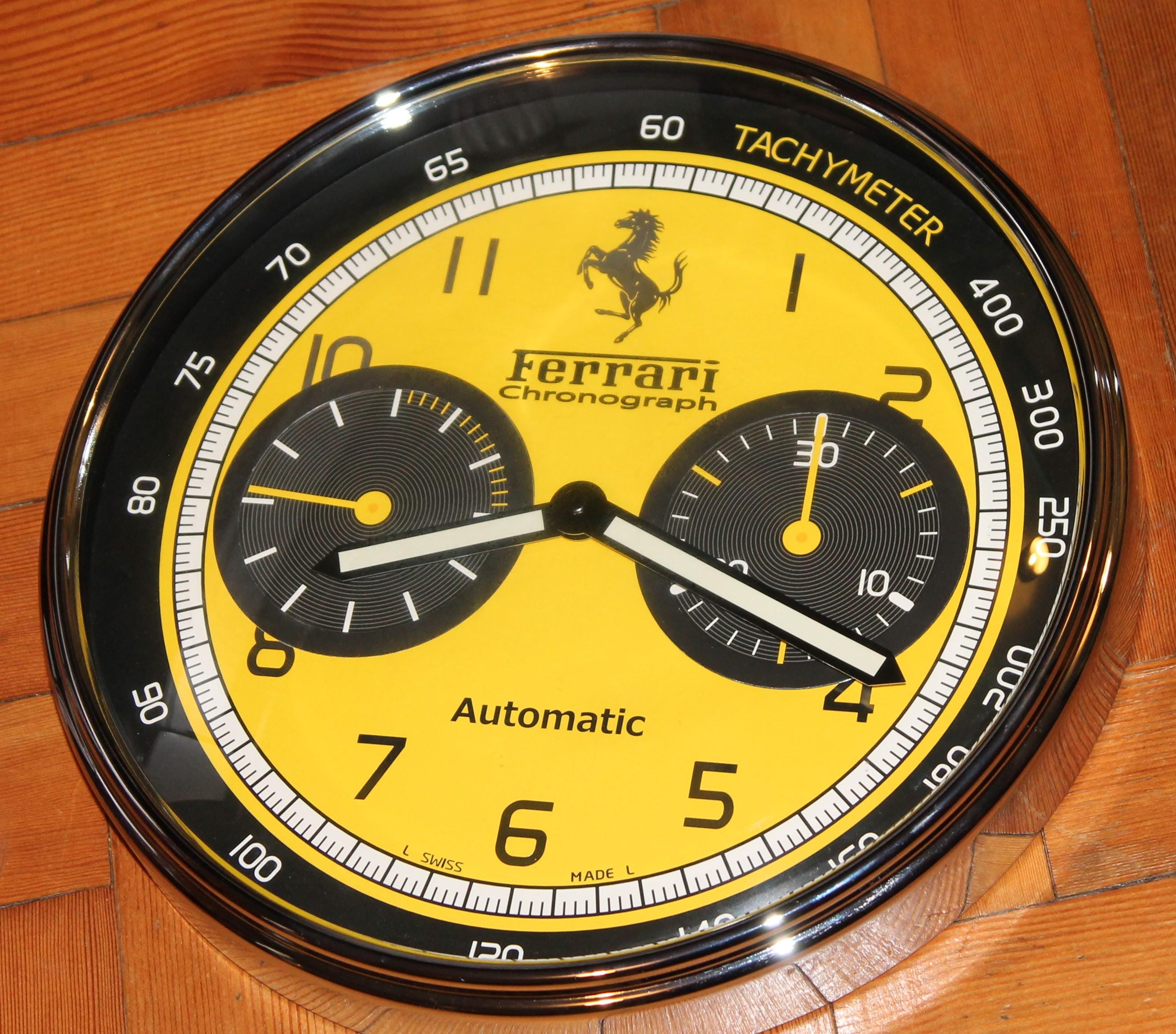 Rare Ferrari Dealership Promotional Advertising Garage Wall Clock