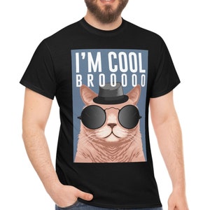 Cool Cat T-Shirt - Funny and Comfortable - Unisex Heavy Cotton Tee