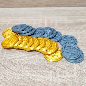 Imperial credits set van 20 credits - goud en zilver - Royal credits - Star Wars geïnspireerde credits - Sabacc-credits