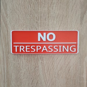No Trespassing Türschild, 3d gedrucktes Schild, für Junge oder Mädchen, Badezimmerschild, lustiges Geschenk, Türschild, Zimmerschild, Türschild