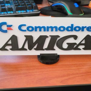Retro Sign Commodore Amiga / room 3D Printed Sign , vintage computer 1980
