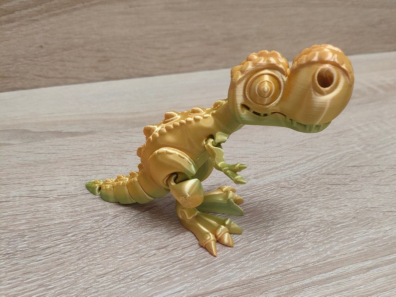 3D Printed T-Rex Dinosaur Fidget Toy - Articulated, Flexible Dino Figure For Stress Relief & Decoration