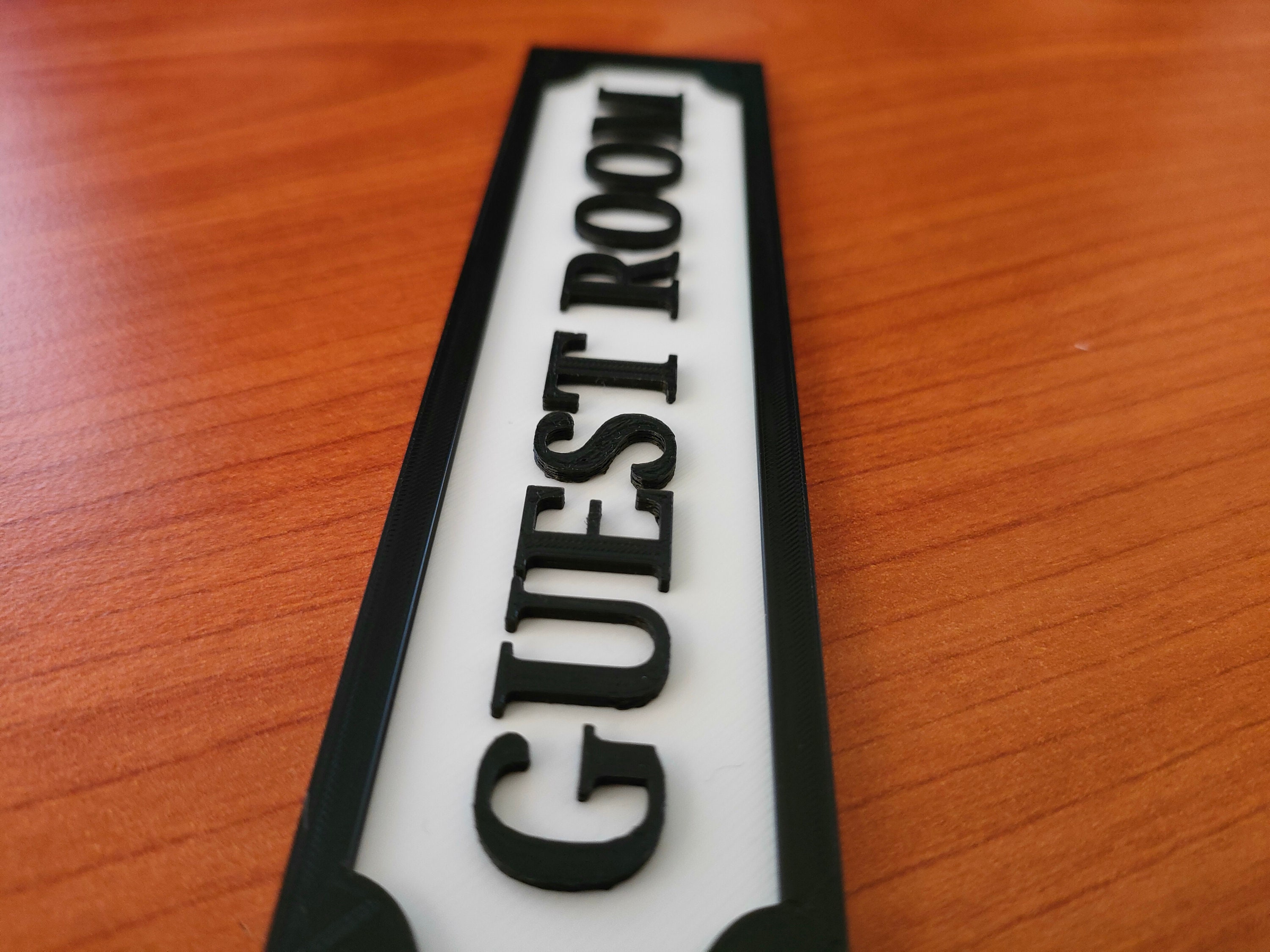 Guest Room Sign, 3d Printed Vintage Style Sign in Black and White ...